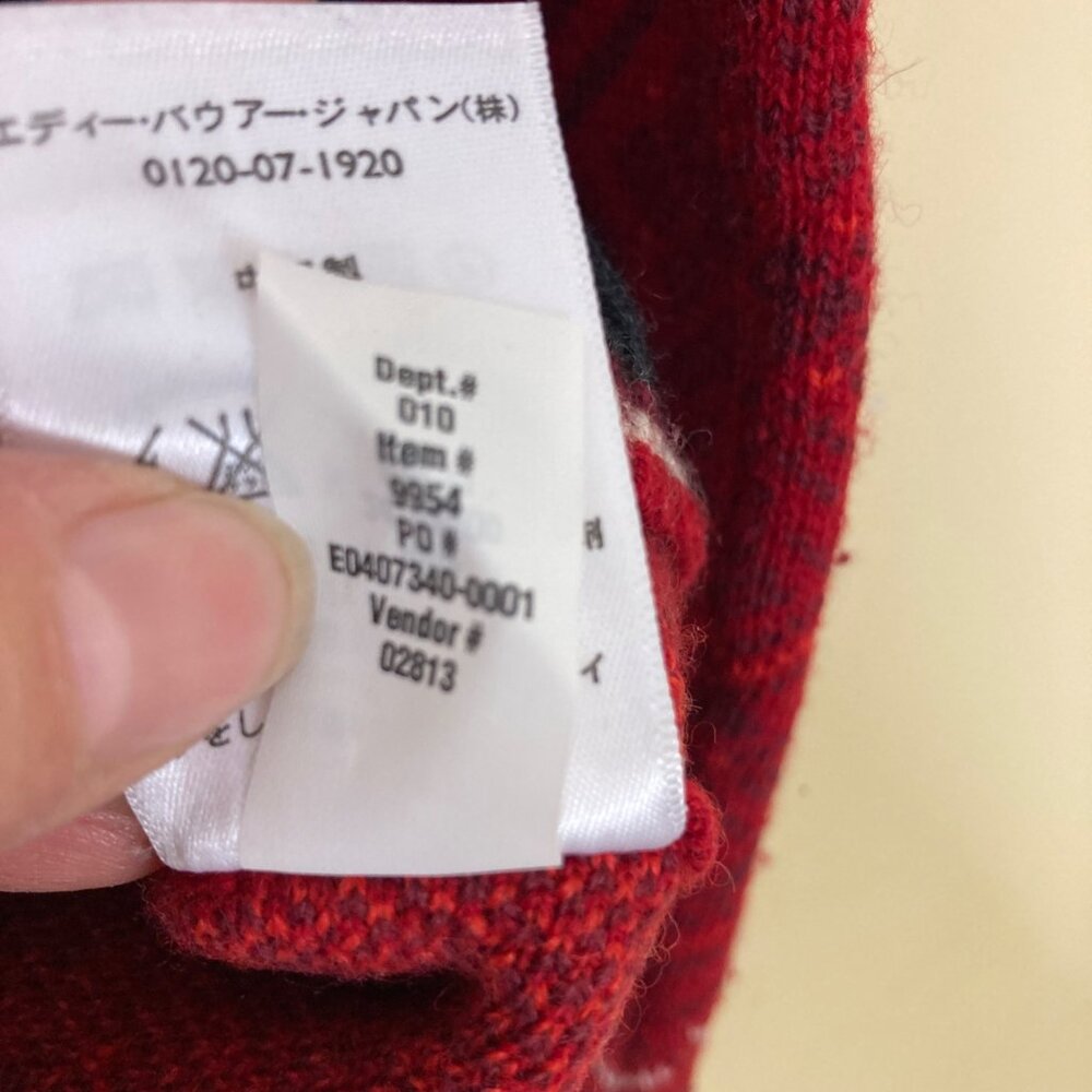 Eddie Bauer Womens Red & Gray Nordic Full-Zip Cardigan Sweater Small Merino Wool - Picture 13 of 13